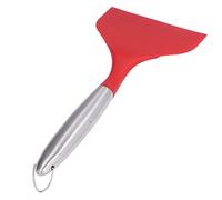 Qcwwy Espátula para Freír de Boca Ancha, Espátula de Cocina Antiadherente de Silicona de Acero Inoxidable con Diseño de Gancho, para Cocinar Tortitas de Pescado Frito (Roja (304)