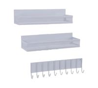 Qcwwy Estante Magnético para Refrigerador, 2 Estantes Separados y un Juego de Ganchos, Estante Magnético Móvil para Condimentos, Organizador para Nevera, Almacenamiento de Organización (WHITE)