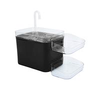 Qcwwy Fuente de Agua Automática para Gatos, Bebedero para Mascotas de 67oz con Filtración de 4 Etapas y Kits de Grifo para Perros y Gatos de Interior (Jane Eyre Negra [Grifo])