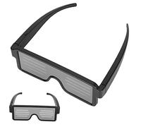 Qcwwy Gafas Luminosas LED, Gafas Intermitentes con 164 LED, Recargables por USB, 5 Horas de Autonomía, Fabricadas con Material ABS y PVC Resistente Al Agua, Ideales para Fiestas,