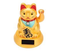 Qcwwy Gato de la Suerte con Energía Solar, Divertido Gato de la Fortuna Que Hace Señas para el Hogar, Tiendas, Decoración del Coche, Decoración del Jardín