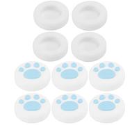 Qcwwy Giallocat Cat Thumb Grips Cubierta de Silicona para Joystick para Lite Lindo Diseño de Gato para Jugadores Periféricos de Videojuegos (Garras Azules sobre Blanco.)