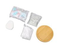 Qcwwy H Icrafts Kit de Materiales con Lechada de Esponja de Base de bambú para Decoración del Hogar, Suministros de Artesanía de Regalo, Kit de Posavasos de Mosaico, Manualidades de Posavasos Hechas