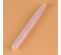 Qcwwy Herramienta de Masaje de Cuarzo Rosa Natural, Rodillo Facial, Palo de Piedra Gua Sha con Piedra Pulida Suave para Masaje de Spa de Acupresión Facial