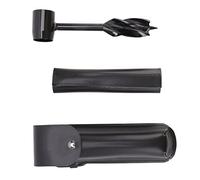 Qcwwy Herramienta Multiusos de Supervivencia para exteriores: Perforadora y Taladradora con Funda de Cuero y Bolsa de Almacenamiento para Acampar, Hacer Senderismo sobrevivir. (BLACK)