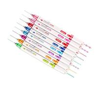 Qcwwy Herramientas de Pintura Juego de Bolígrafos para Tomar Notas Dibujo en Diario con 8 Colores Clásicos y Diversas Formas Curvas para Adultos Niños Artistas Marcador Resaltador Curvo de Doble