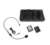 Qcwwy Inalámbrico de Guía Turística 2 Transmisores 20 Receptores Auriculares para Visitas Escolares Auriculares para Guías de Museos para Grupos Turísticos con Reducción de (Enchufe de la UE)