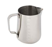 Qcwwy Jarra de Leche de Acero Inoxidable, Acero Inoxidable 304 Duradero, Jarra para Espumar Leche con Escala, Perfecta para Latte Art, Uso Doméstico y de Cafetería, Opciones de 350 Ml, 600 Ml y 1000