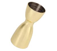 Qcwwy Jigger Doble para Cócteles, Taza Medidora de Acero Inoxidable para Camareros, Jigger Doble Ergonómico, Herramienta Perfecta para Bar en Casa y Mixología (Chapado en oro)