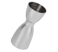 Qcwwy Jigger Doble para Cócteles, Taza Medidora de Acero Inoxidable para Camareros, Jigger Doble Ergonómico, Herramienta Perfecta para Bar en Casa y Mixología (Luz de espejo)