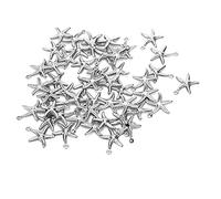 Qcwwy Joyería de Playa, 50 Pequeños Colgantes Huecos de Estrella de Mar de Doble Cara, Accesorio de Joyería Exquisito y Clásico, Decoración de Diseño único para Artesanos para Hacer