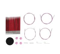 Qcwwy Juego de Agujas de Tejer Circulares Intercambiables, Ganchos de Ganchillo Extraíbles con Cables Flexibles, Conectores, Cubierta Protectora para Manualidades, Tejer, Coser y Hacer