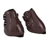 Qcwwy Juego de Botas para Tendón de Caballo, Suaves y Transpirables, con Correas Elásticas Ajustables, Cinturones Resistentes para Protección de Patas de Caballo, Obstáculos (Patas traseras Marrones