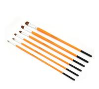 Qcwwy Juego de Pinceles para Pintura Acrílica, 6 Piezas, Juego de Pinceles para Pintar, Pelo de Lobo Puro, Diferentes Formas y Tamaños, Tubo de Aluminio, para Acuarela, para Artista, Pintura Al óleo