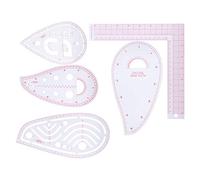 Qcwwy Juego de Reglas Curvas, Kit de Reglas de Medición de Líneas Claras, Corte Manual y Fabricación de Placas, Herramientas de Sastrería Adecuadas para Dibujar, Cortar, Imponer y