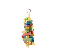 Qcwwy Juguete de Swing de Loros de Madera - Juguete Colgante Elegante y Entretenido para Loros - Ideal para Medianos y Pequeños como los de Sol de Oro Madera, 17 Cm