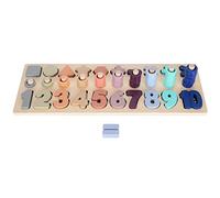 Qcwwy Juguetes de Clasificación de Números de Madera Juego Clasificador de Formas Coloridas con Tablero de Combinación de Formas Numéricas 3 en 1 Bloques de Construcción Aritméticos