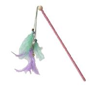 Qcwwy Juguetes para Gatos Varita de Peluche y Plumas de Colores para Gatitos y Gatos, 22,8 Pulgadas de Longitud para Juegos Interactivos, Juguete de Plumas para Varita de Gato (Pluma múltiple)