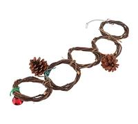 Qcwwy Juguetes para Pájaros Columpio 3 Anillos Conectados con Gancho para Loros Conures Cacatúas Jaulas Jugar Descanso y Morder Rama de Manzana Tejida a Mano Anillo para Pájaros Juguete Suministros