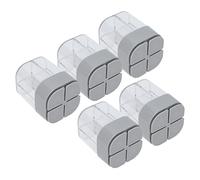 Qcwwy Kit de Especias para Camping Contenedor de Especias Múltiples 5 Piezas 4 en 1 Contenedor de Transparente Dispensador de Condimentos Tarro Sal Pimienta Coctelera Almacenamiento de Cocina