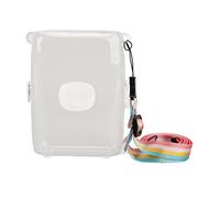 Qcwwy Kits de Accesorios de Cámara Instantáneos Caso de Clear Anti Scratch Anti Fall PC Manga de Cámara de Cubierta Dura con Correa de Hombro Ajustable Compatible con Enlace 2 13x10x3cm Instantáneos