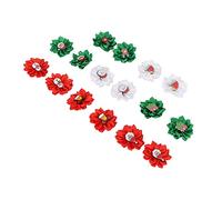 Qcwwy Lazos para el Pelo de Flores Navideñas para Perros, Hermosos Accesorios para el Pelo de con 16 Bandas de Goma para Fiestas Navideñas y Bodas