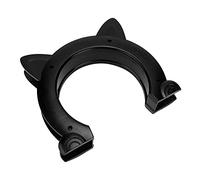 Qcwwy Linda Puerta para Mascotas con Forma de Cabeza de Gato Material ABS Diseño sin Barreras para Uso en Interiores Se Adapta a Puertas Huecas y Sólidas Ideal para Gatos y Niños para (Black)