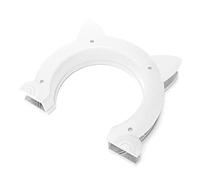 Qcwwy Linda Puerta para Mascotas con Forma de Cabeza de Gato Material ABS Diseño sin Barreras para Uso en Interiores Se Adapta a Puertas Huecas y Sólidas Ideal para Gatos y Niños para (White)