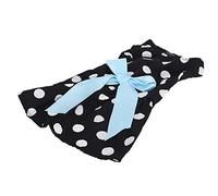 Qcwwy Lindo Vestido de Poliéster para Perros con Lazo, Ropa Cómoda de Verano para Perros (XZD223 Punto Blanco S)