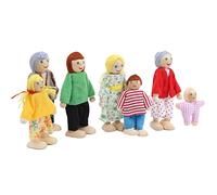 Qcwwy Line Family Doll's House Accessory Pine Miniature People Toy Toy, para Juegos de rol Que para Niños de 1 a 7 Años, Comprenden 7 Muñecas (Marioneta 7)