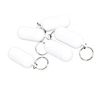 Qcwwy Llavero Flotante, Fácil de Reconocer, Color Brillante, 5 Piezas, Portátil, en Forma de Píldora, Llavero Flotante para Surf, Canotaje (Blanco)