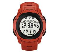 Qcwwy Luminous Sports Watch Multifuncional Wation Timing Digital Timing Lord Sport Running Watch, Que Se desarrolló para la Aventura Al Aire (Rojo)