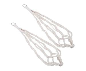 Qcwwy Macetas Colgantes para Plantas de Interior, Colgador de macramé para Plantas, 2 uds., Cuerda de Algodón Trenzada Decorativa, Soporte para Maceta, Suministros de Jardinería (Anillas De Hierro