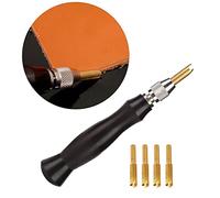 Qcwwy Máquina de Sellado de Bordes con Cabeza de Latón, de Sándalo, para Trabajos Artesanales de Cuero, Herramientas de Cuero