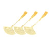 Qcwwy Marcador de Abanico de Latón Antiguo de 3,3 Pulgadas, Forma Plegable China, Marcapáginas Retro en Forma de Abanico para Grabar la Posición de Lectura con Decoración de Borlas