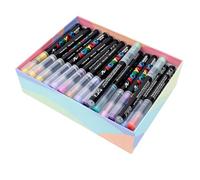 Qcwwy Marcadores de Pintura Acrílica, Bolígrafos Lavables de 60 Colores para Pintura Rupestre, Cerámica, Vidrio, Madera, Tela, Piedra, Metal, Plástico, Lienzo, sin Agitar, Suministros de Arte para