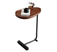 Qcwwy Mesa de Fin en Forma de C Mesa Auxiliar Pequeña para sofá para el sofá con Acabado de Madera Oscura de Noche de de Noche en Forma de Cable en de Pequeños Espacios para la Sala de Estar (Diseño