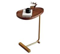 Qcwwy Mesa de Fin en Forma de C Mesa Auxiliar Pequeña para sofá para el sofá con Acabado de Madera Oscura de Noche de de Noche en Forma de Cable en de Pequeños Espacios para la Sala de Estar (Diseño