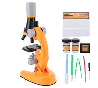 Qcwwy Microscopio Monocular para Niños, 40X 1200X de Alta Definición, Herramienta de Aprendizaje de Ciencias Educativas para Microscopio de Desarrollo de Curiosidad (Orange)