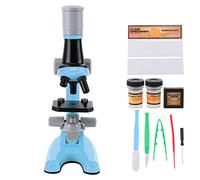 Qcwwy Microscopio Monocular para Niños, 40X 1200X de Alta Definición, Herramienta de Aprendizaje de Ciencias Educativas para Microscopio de Desarrollo de Curiosidad (Blue)