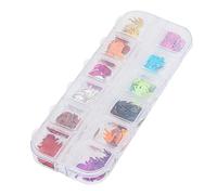 Qcwwy Migas, Fragmentos Decorativos, Lentejuelas con Purpurina de Plástico de, 12 Colores para Manualidades y Kits de Fabricación de Joyas, Materiales Artesanales