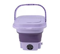 Qcwwy Mini Lavadora Automática Plegable, Lavadora de Cubos de Lavado de Material ABS PP de Capacidad de 11 L con Tubo de Drenaje para Dormitorios, Viajes, RV, Apartamentos (Enchufe de