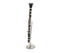Qcwwy Modelo de Clarinete en Miniatura, Exquisita Réplica de Mini Instrumento Musical para Decoración del Hogar, Regalo para Sala de Música, Joyería Vintage de 5,12 Pulgadas