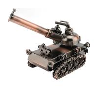 Qcwwy Modelo de Tanque Hecho a Mano, Figura de Arte de Metal Hecha a Mano Coleccionable de Tanque, Decoración de Oficina en el Hogar, Escultura Decorativa Retro para Escritorio, Sala