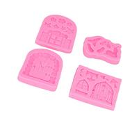 Qcwwy Mold de Silicona de Jardín de Hadas Encantado para Panadería para el Hogar, Fácil de Liberar para Hornear de Bricolaje, Ideal para Fiestas de Cumpleaños, 4pcs