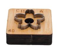 Qcwwy Molde para Cortar Cuero de Flores, Troquel Cortador de Cuero con Forma Floral de Acero Al Carbono con Madera Maciza, para Artesanía en Cuero y Decoración Artesanal Hecha a Mano (40mm)