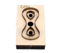 Qcwwy Molde para Troquelar Cuero con Forma de con Base de Madera, Punzón Hueco de Acero Al Carbono para Llavero, Colgante, Pulsera, Cinturón, Accesorio Artesanal