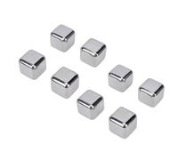Qcwwy Moldes para Cubitos de Hielo Piedras Enfriadoras 8 Piezas Cubitos de Hielo de Metal Reutilizables con Pinzas de Acero Inoxidable y Caja de Almacenamiento para Bebidas Vino Bebidas Jugo Licor