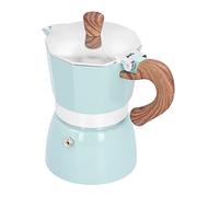 Qcwwy Olla Moka de 150 Ml, Fácil de Operar con Asas Resistentes Al Calor y Tapa Abatible, Hecha de Aluminio de Calidad Alimentaria para Viajes en Casa, Cocina, Oficina (modelo lago azul)