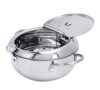 Qcwwy Olla para Freír, Freidora Pequeña de Acero Inoxidable 304 con Termómetro Olla para Freír Tempura Japonesa para Cocina, Cocina de Inducción, Papas Fritas, (Cárter de aceite pequeño-2,2 L (20 CM))